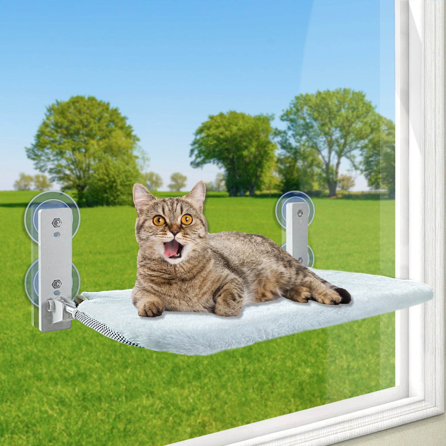 White Grey Folding Cat Window Perch