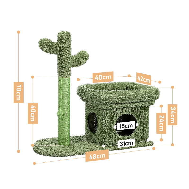 2 IN 1 Cactus Cat Tree Cat Tower