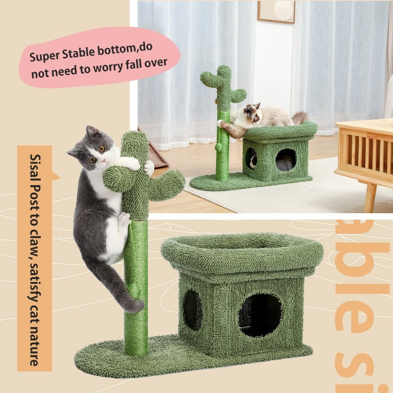 2 IN 1 Cactus Cat Tree Cat Tower